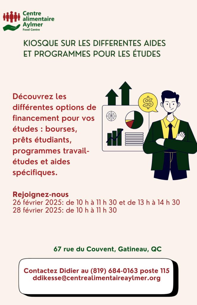 Kiosque sur les différentes aides et programmes pour les études