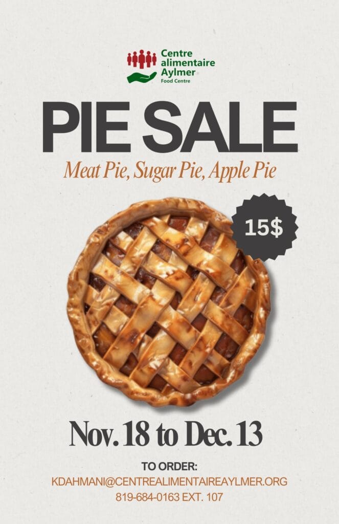 Vente de tourtières et tartes