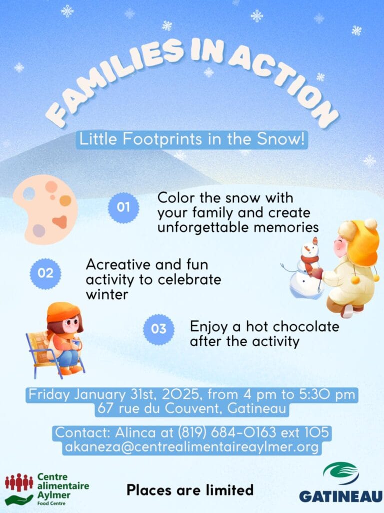 Familles en action : Activité d’empreintes sur la neige!