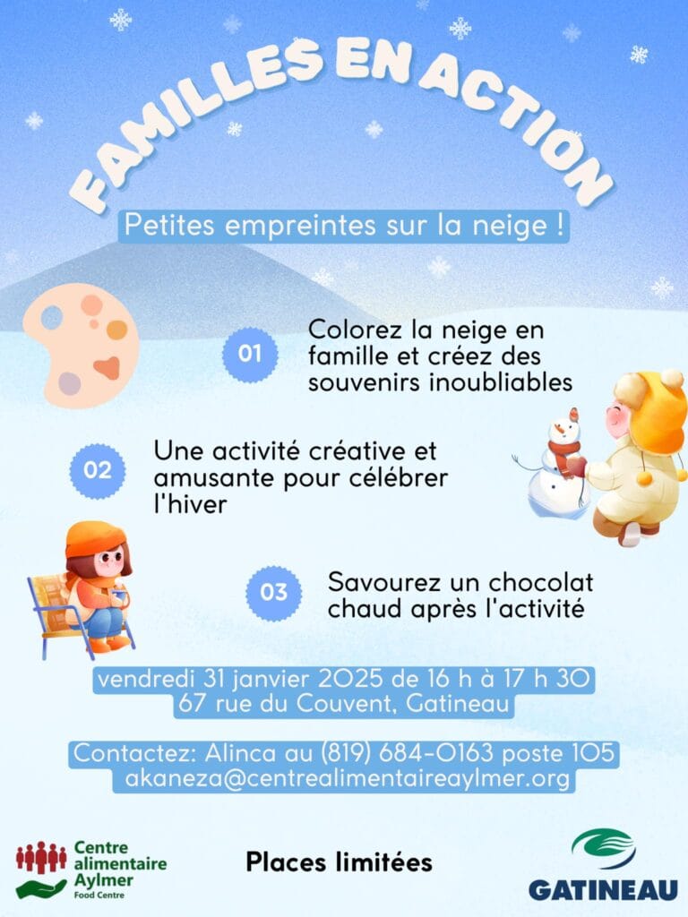 Familles en action : Activité d’empreintes sur la neige!