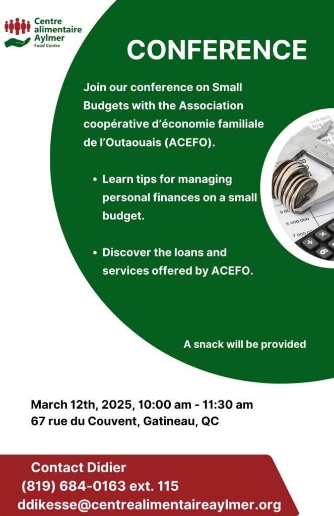 Conférence : Vivre bien avec un petit budget, c’est possible!